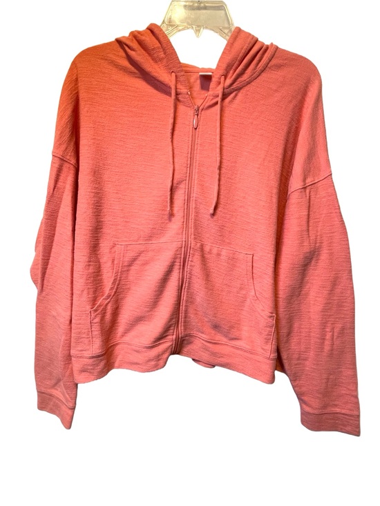 Old Navy Tops - Old Navy - Coral Zip Hoodie with Kangaroo Pocket Full Zipper - Women’s Size XL